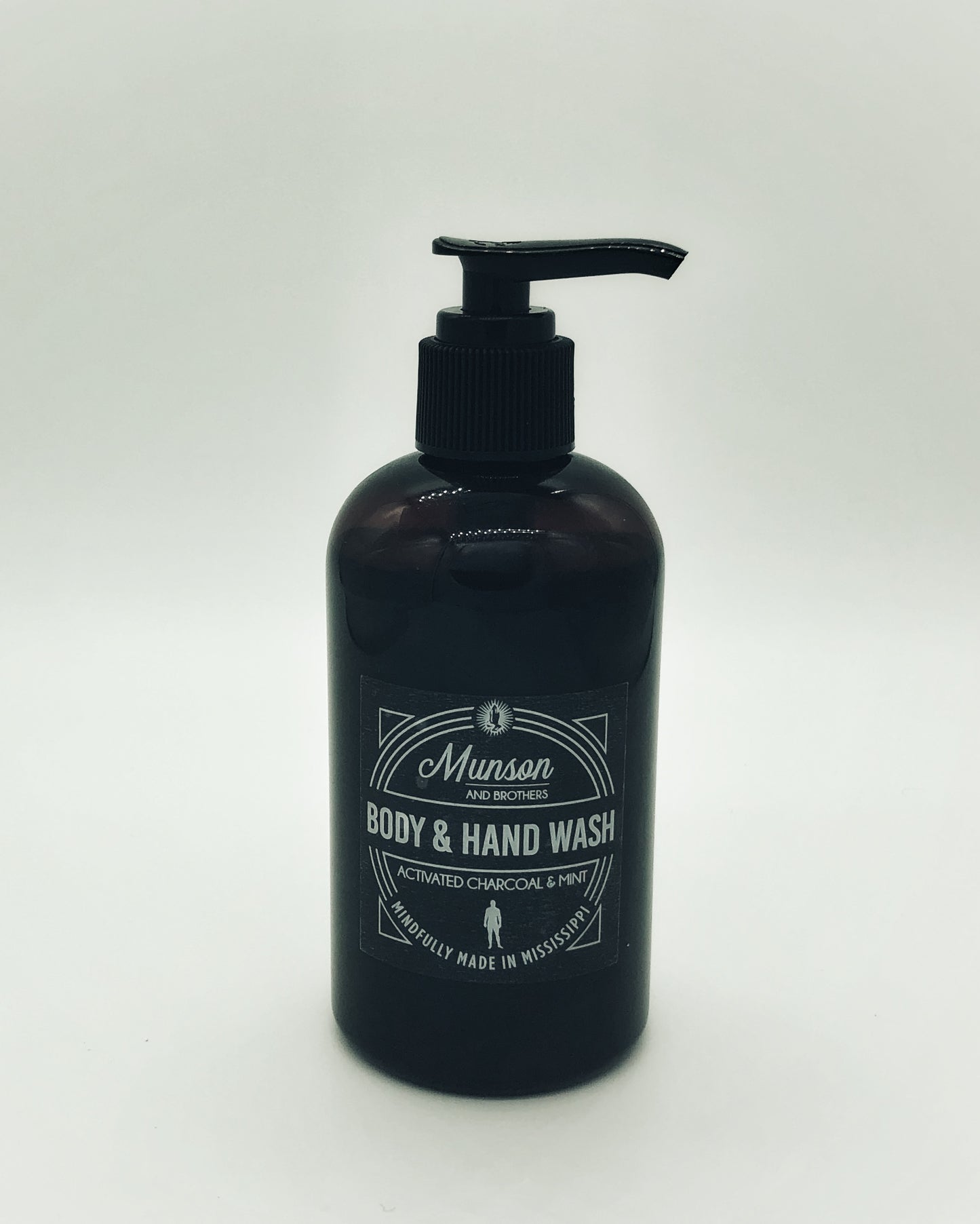 Munson and Brothers Hand and Body Wash with Mint and Activated Charcoal